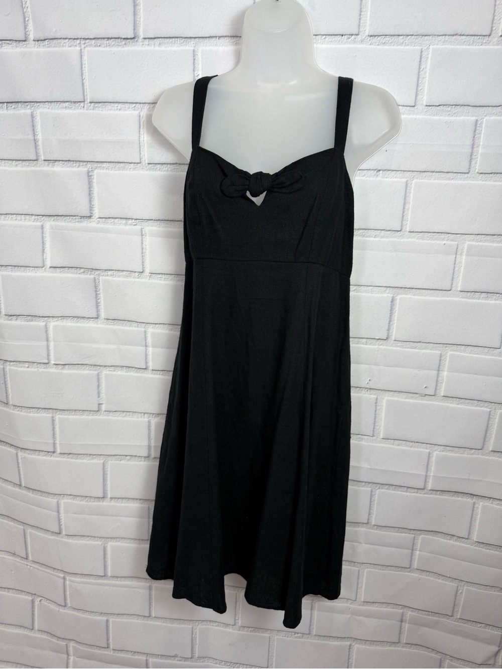 LOFT Black Sleeveless Bow Front coquette feminine Dress Size S - Picture 6 of 13